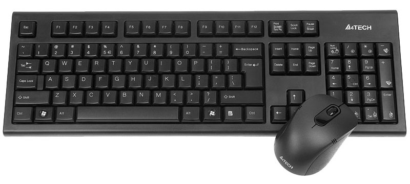 A4 Tech 7100N V-Track Wireless USB US tastatura + Wireless crni mis