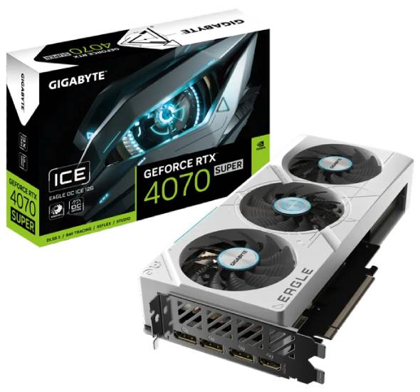 Gigabyte nVidia GeForce RTX 4070 SUPER EAGLE OC ICE 12GB GV-N407SEAGLEOC ICE-12GD