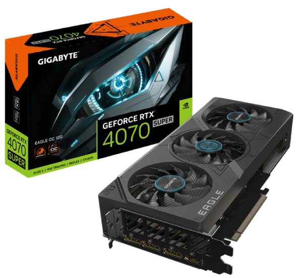 Gigabyte nVidia GeForce RTX 4070 SUPER EAGLE OC 12GB GV-N407SEAGLE OC-12GD