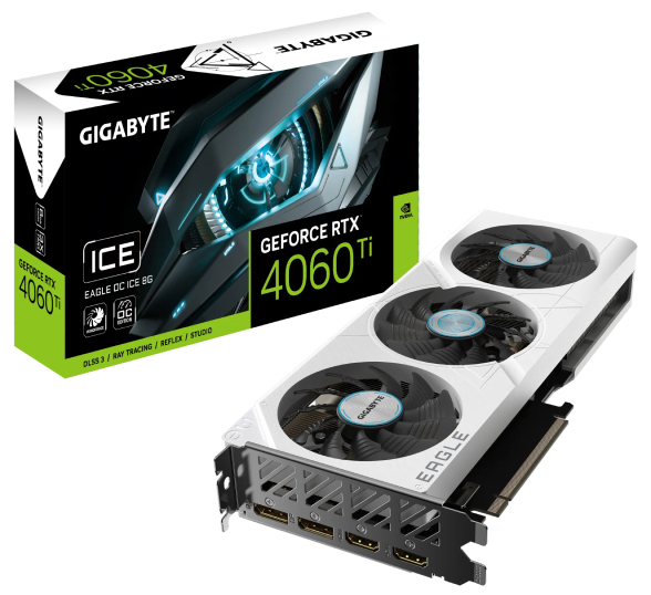 Gigabyte nVidia GeForce RTX 4060 Ti EAGLE OC ICE 8GB GV-N406TEAGLEOC ICE-8GD