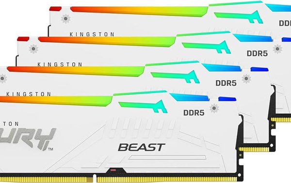 KINGSTON DDR5 128GB 5200MT/s KF552C40BWAK4-128 4x32GB kit FURY Beast White RGB XMP
