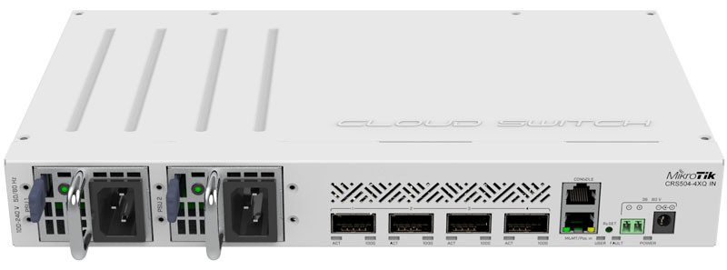 Router Mikrotik CRS504-4XQ-IN CRS504, RouterOS L5, cloud router switch  LAN03199