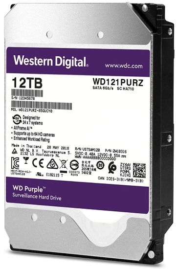 WD 12TB WD121PURZ Purple 3.5 Sata III 256MB 7200rpm