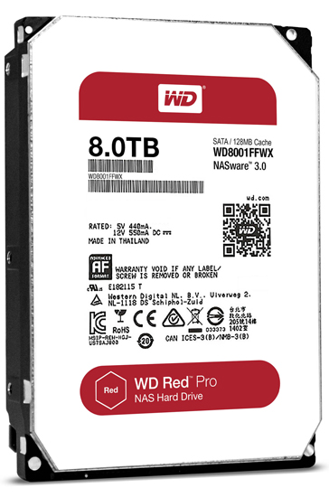 WD 8TB WD8001FFWX Red Pro  Sata III, 128 MB, 3,5in, 7.200 rpm