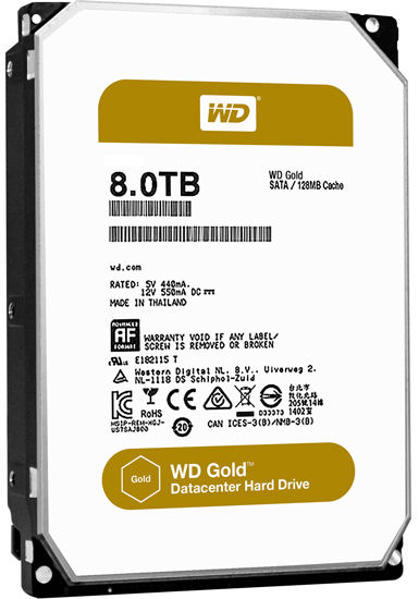 WD 8TB WD8002FRYZ Gold, Sata III 128MB 3.5in 7.200 rpm