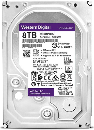 WD 8TB WD81PURZ 3.5 Sata III 256MB IntelliPower Purple