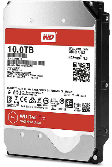 WD 10TB WD101KFBX Red Pro, 3.5in Sata III 256MB 7.200rpm