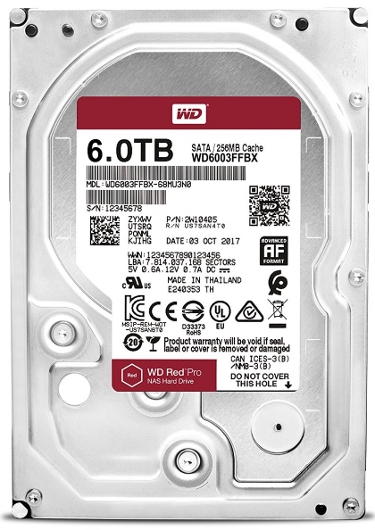 WD 6TB WD6003FFBX 7200rpm 256MB Red Pro 3.5in