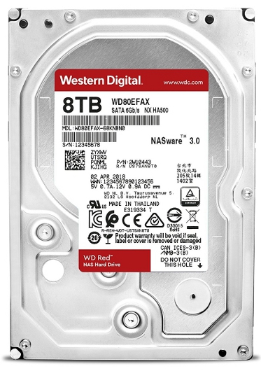 WD 8TB WD80EFAX Red, Sata III, 256 MB, 3,5in