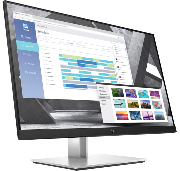 Hp 27in E27q G4 9VG82AA IPS AG QHD 2560x1440 60Hz 5ms, 1 VGA; 1 USB Type-B; 1 HDMI 1.4; 1 DisplayPort 1.2; 4 USB 3.1, Tilt, Pivot, Swivel, Height, Silver/Black, 3yw