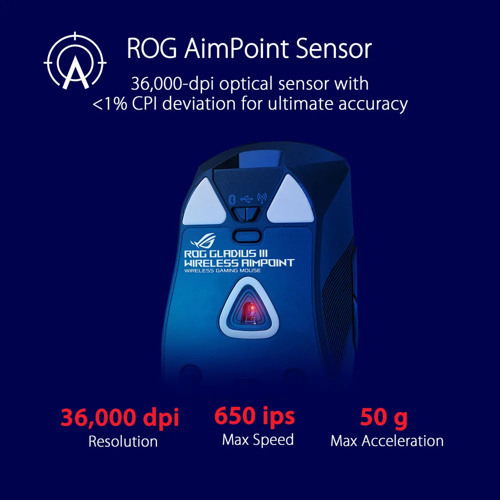ASUS P711 ROG GIII Wireless AimPoint Gaming Optical USB crni - Slika 5