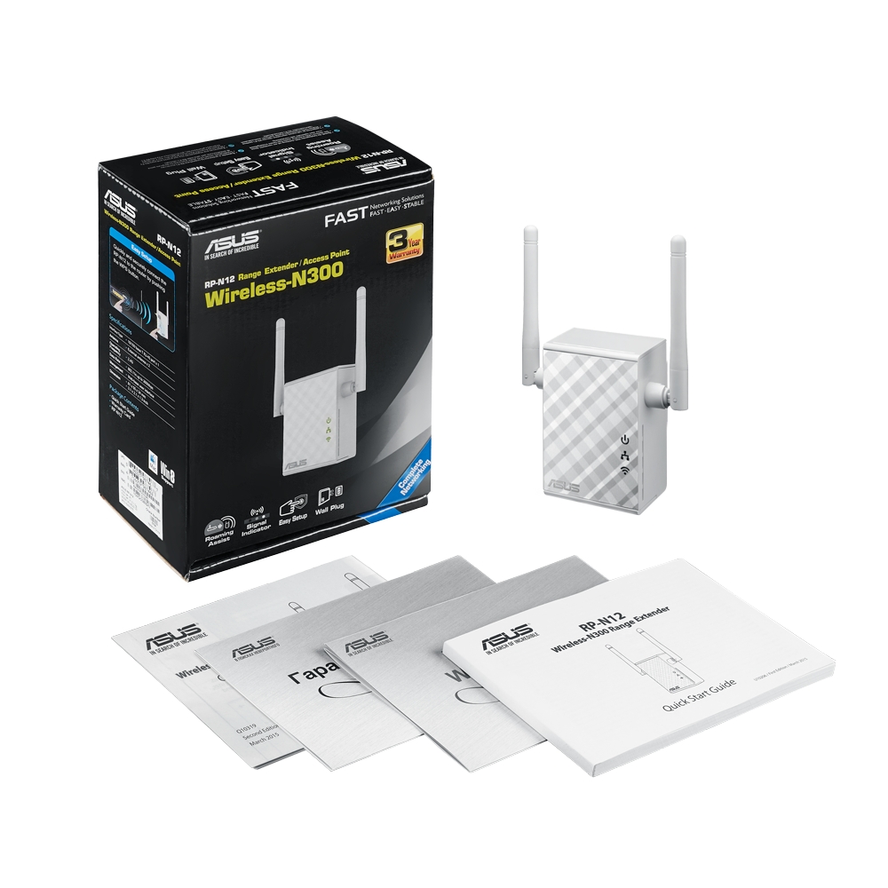 Range Extender ASUS RP-N12 Wireless N300 Access Point Media Bridge router - Slika 2
