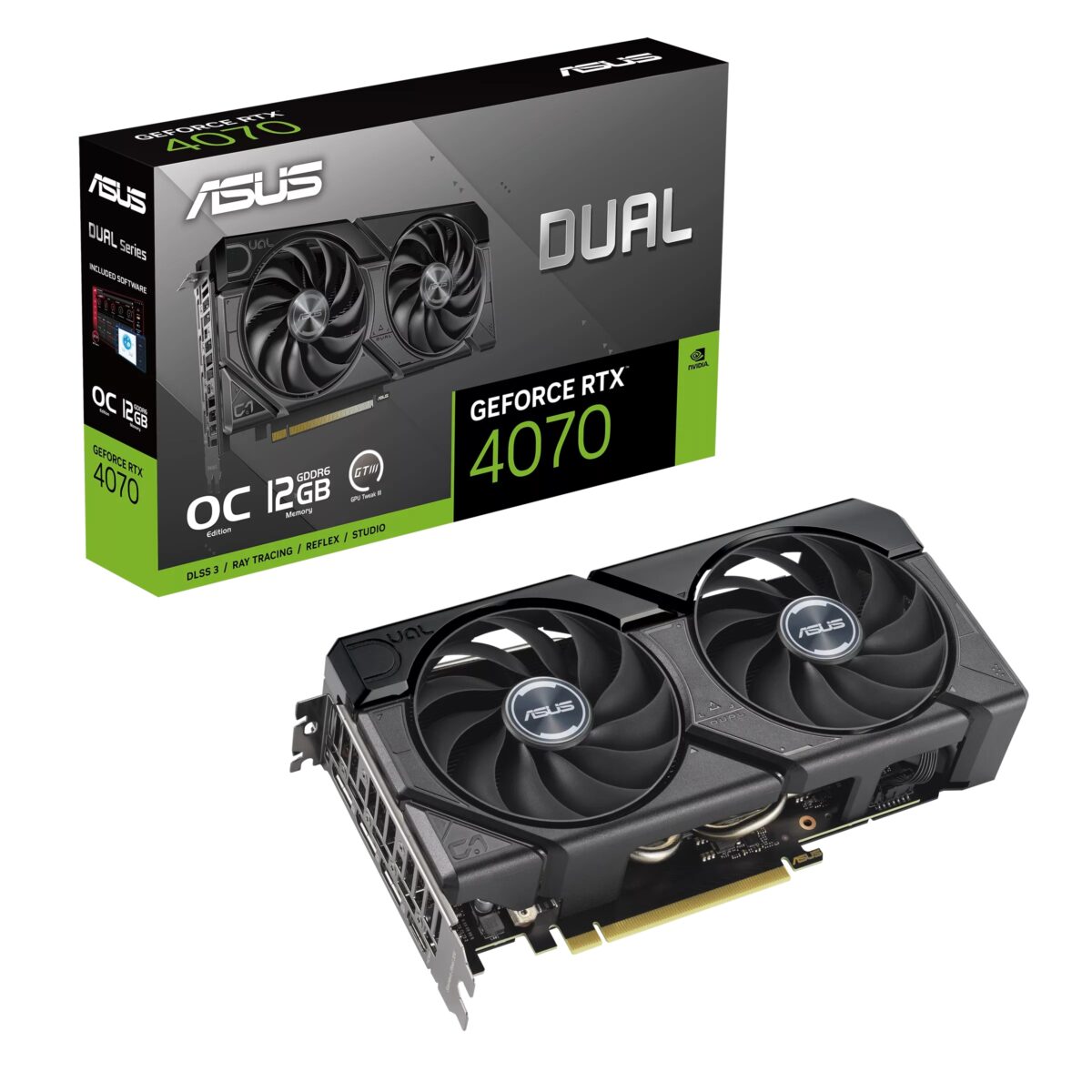 Asus nVidia GeForce RTX 4070 DUAL-RTX4070-O12GD6-EVO 12GB 192bit crna