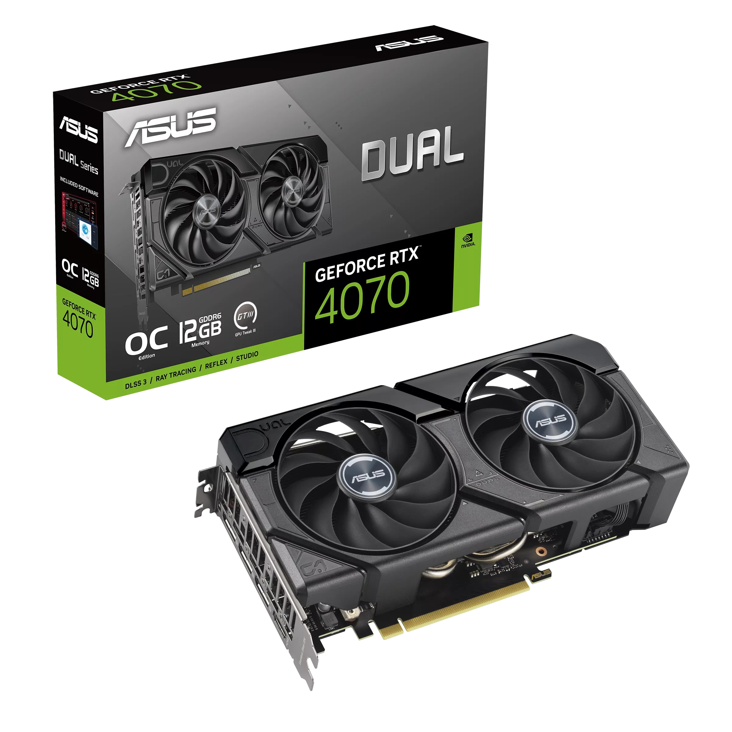 Asus nVidia GeForce RTX 4070 DUAL-RTX4070-O12GD6-EVO 12GB 192bit crna