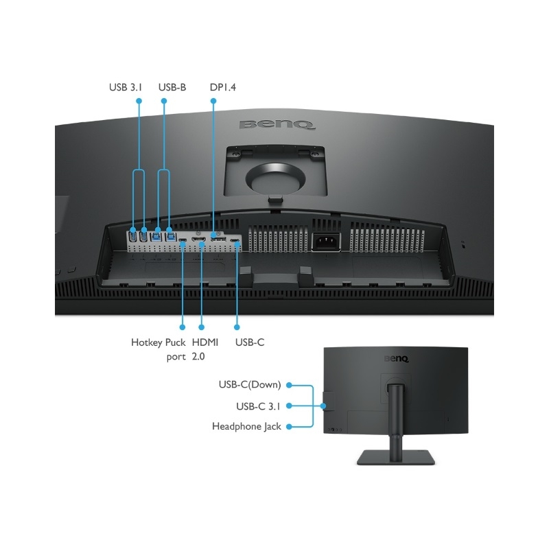 Benq 27in PD2705U IPS UHD 3840x2160 LED Designer, DP, HDMI, USB-c, Tilt, Podesivost po visini, Pivot, Swivel, Kensington security - Slika 4