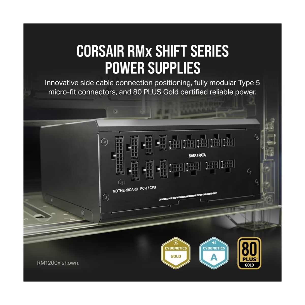 Corsair 1000W SHIFT RM1000x ATX 80+ Gold crna CP-9020253-EU - Slika 12