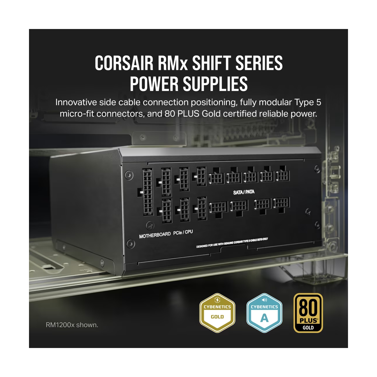 Corsair 1000W SHIFT RM1000x ATX 80+ Gold crna CP-9020253-EU - Slika 12