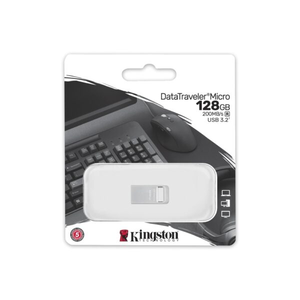 Alternative view of Kingston 128GB DTMC3G2/128GB Data Traveler Micro USB 3.1 Siva