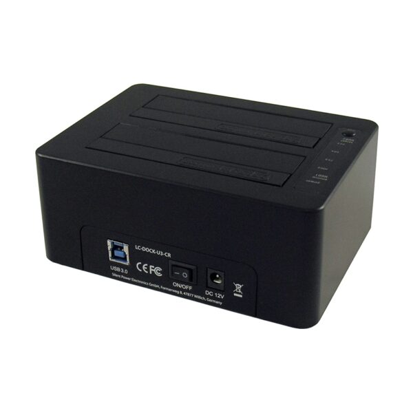 Hdd docking station LC Power LC-DOCK-U3-CR  USB3.0 HUB Black