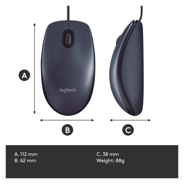 Alternative view of LOGITECH B100 Optical USB crni