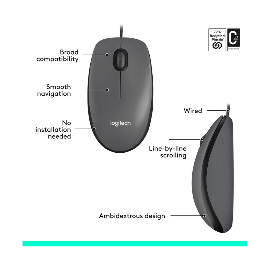LOGITECH M100 Black USB - Slika 5