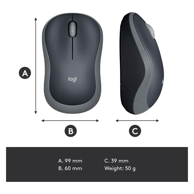 LOGITECH M185 Wireless Swift Grey - Slika 7