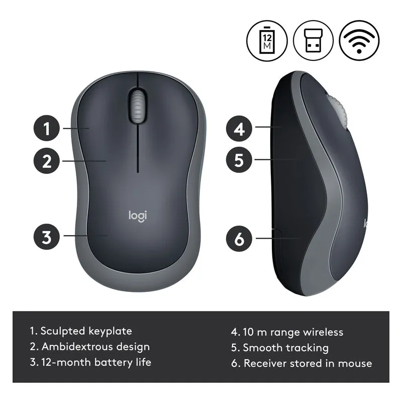 LOGITECH M185 Wireless Swift Grey - Slika 2