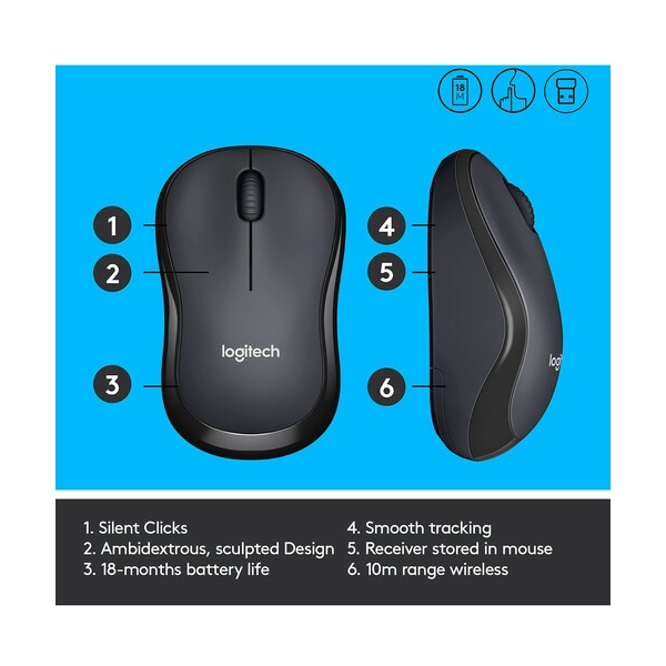 LOGITECH M220 Silent Wireless crni - Slika 7