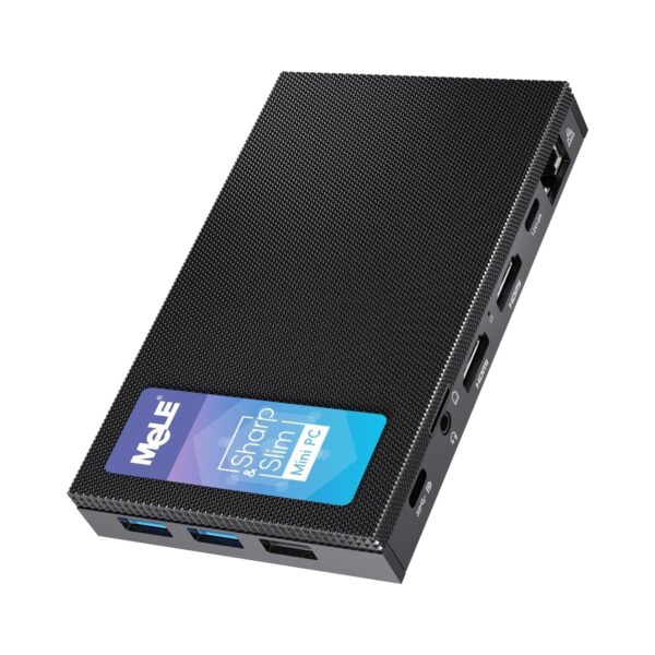 Mini PC MELE Quieter 4C 82Q fanless mini PC,Intel N100 12th gen, 8G 256G Windows 11 Pro,2xHDMI 2.0 (4K@60Hz)+1xUSB Type-C (DP1.4) 4K Triple display,wifi,RJ45,VESA 56911