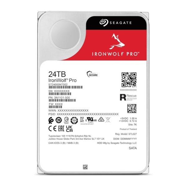 Seagate 24TB ST24000NT002 IronWolf Pro 3.5in 7200rpm SATA III 512MB HDD04171
