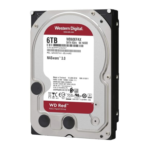 Alternative view of WD 6TB WD60EFAX Red NAS Sata III, 256 MB, 3,5in, 5.400 rpm