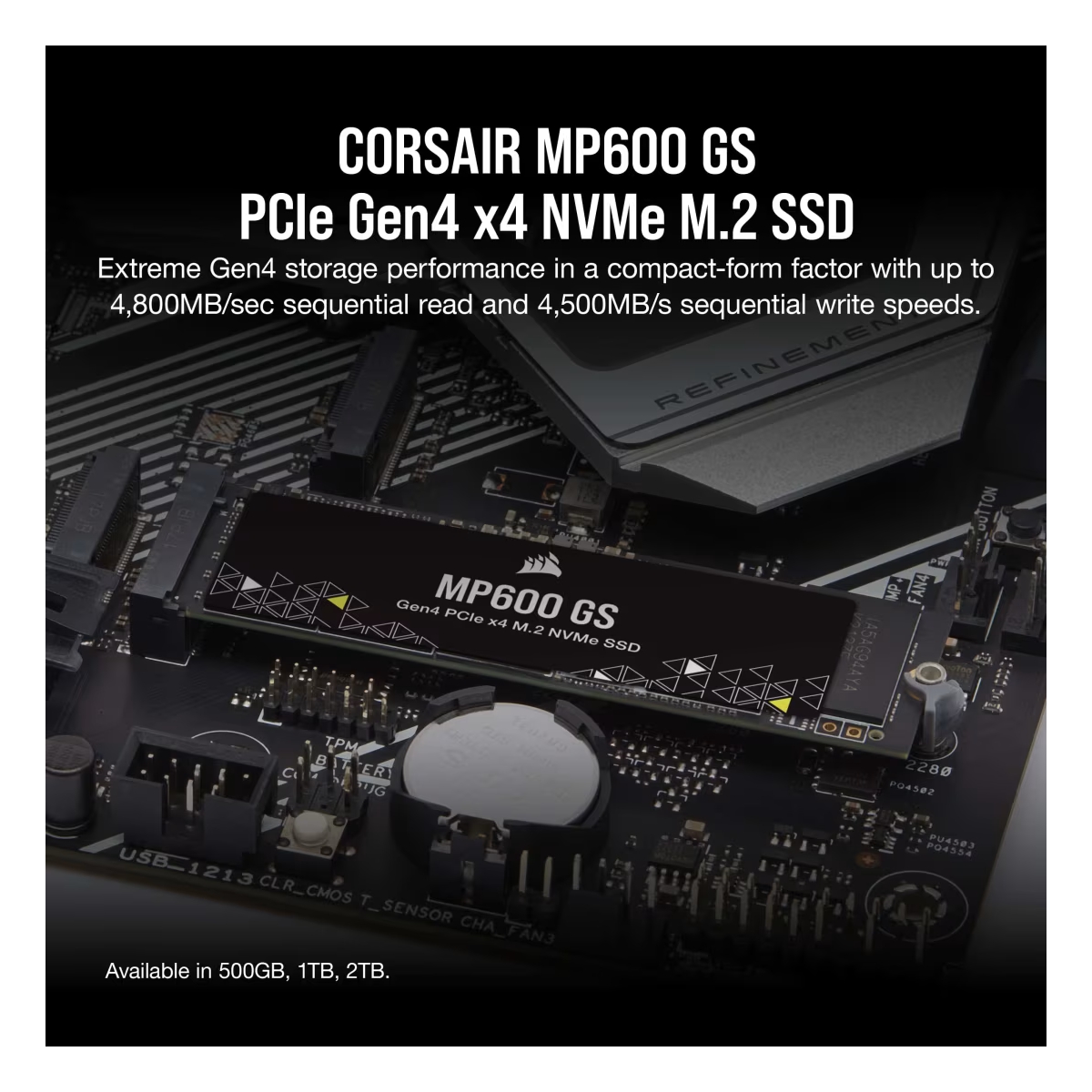 SSD M.2 500GB CORSAIR MP600 GS Black NVMe CSSD-F0500GBMP600GS - Slika 2