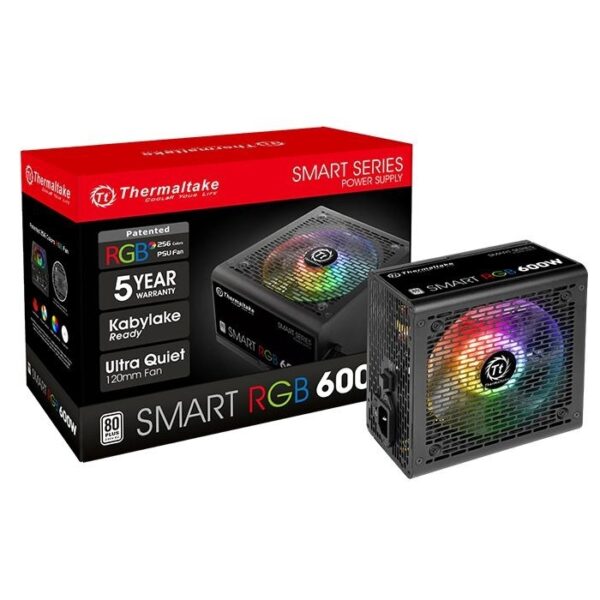 Thermaltake 600W Smart RGB 12cm Fan/80Plus, PS-SPR-0600NHSAWE-1