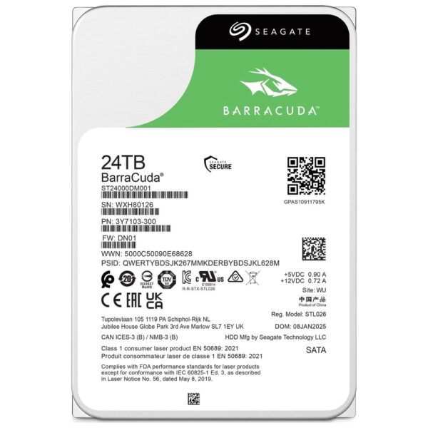 Seagate 24TB ST24000DM001 3.5in SATA III 512MB 7200rpm  BarraCuda