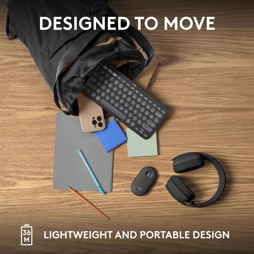 Logitech K380s Pebble Keys 2 Tonal Graphite - Slika 2