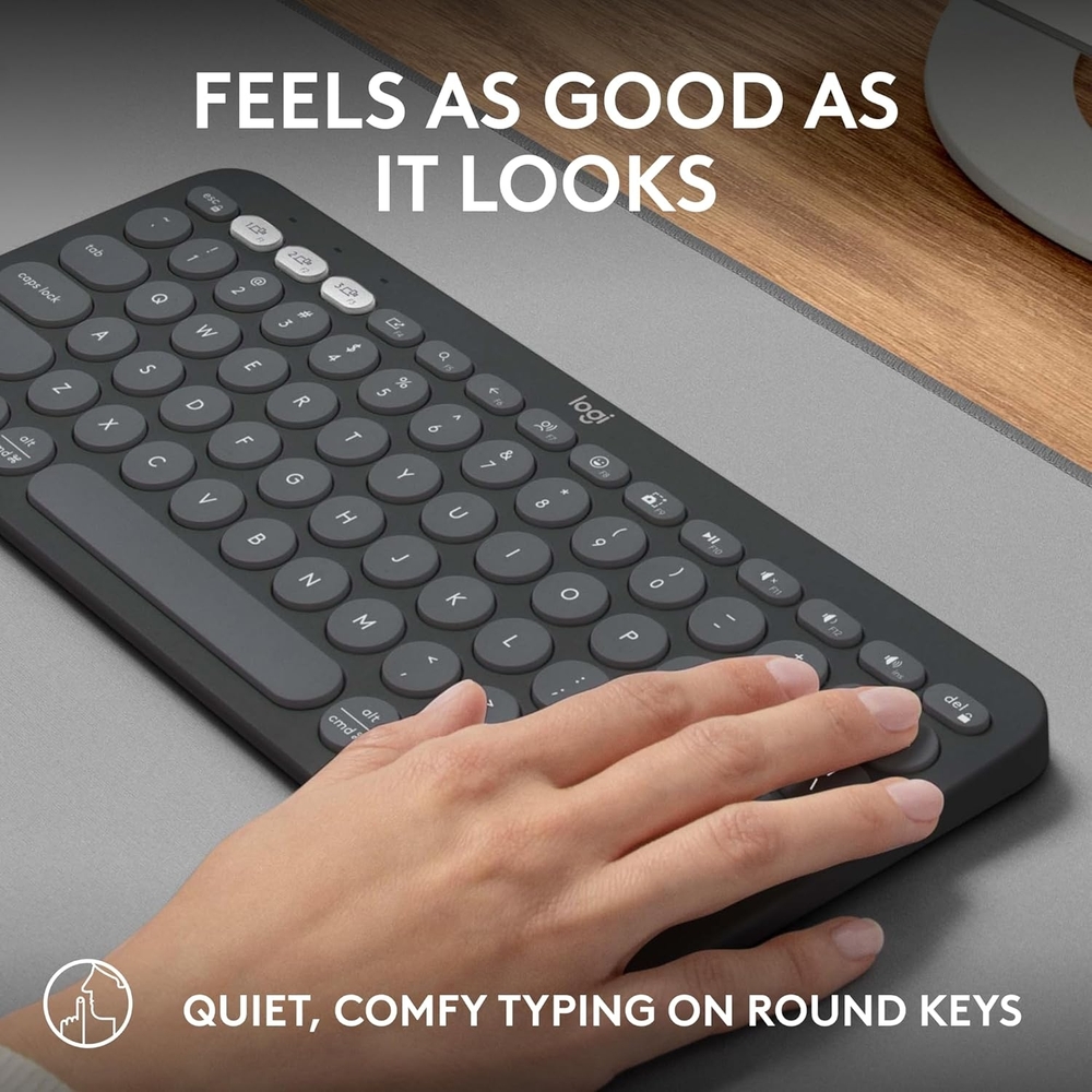 Logitech K380s Pebble Keys 2 Tonal Graphite - Slika 4