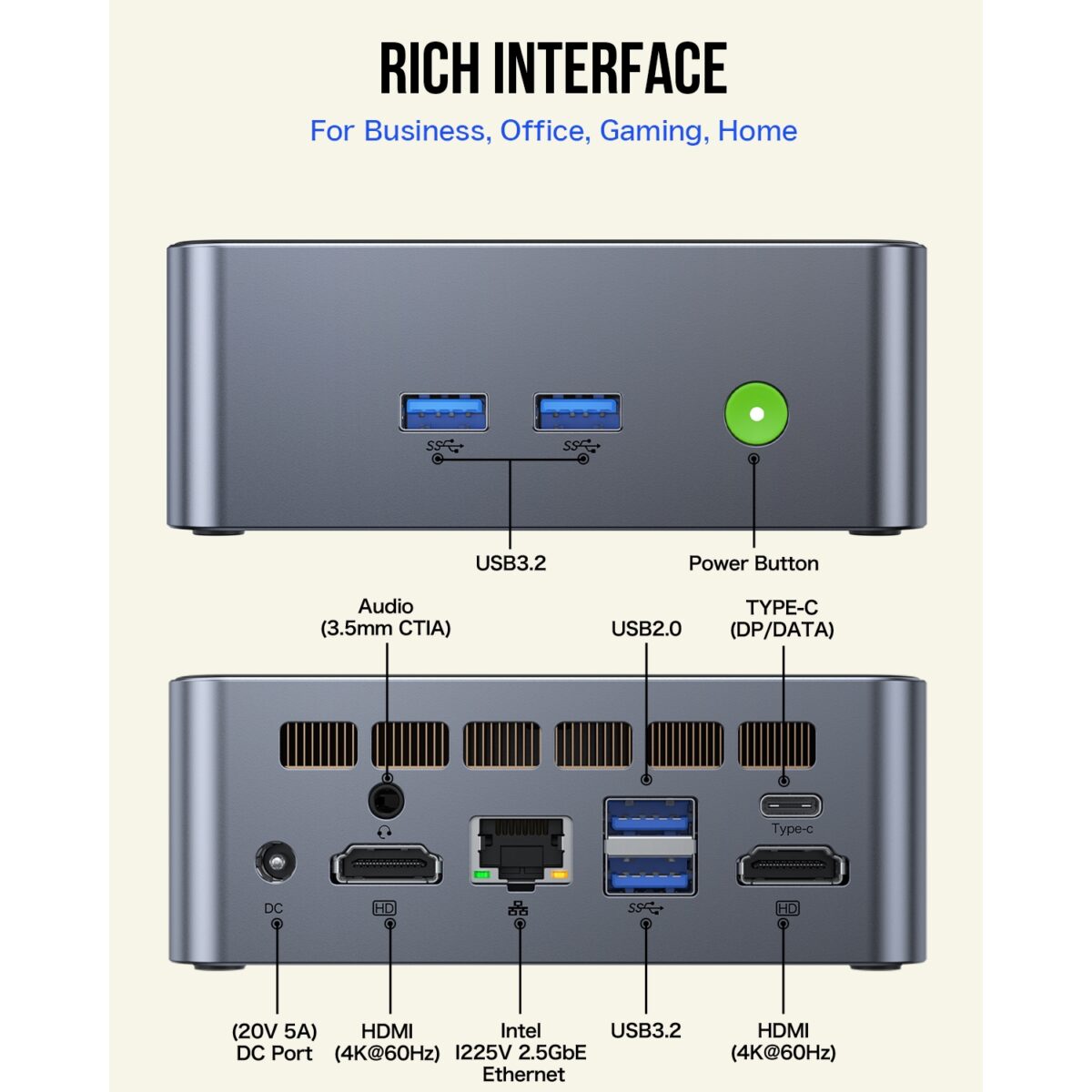 Mini PC GMK Tech NucBox M3 W11Pro i5-12450H 8C12T/16GB 512GB M.2 - Slika 2
