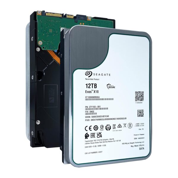 Alternative view of Seagate 12TB Exos X18 SATA3 ST12000NM000J 7200rpm 256MB
