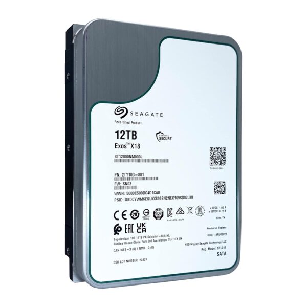 Seagate 12TB Exos X18 SATA3 ST12000NM000J 7200rpm 256MB
