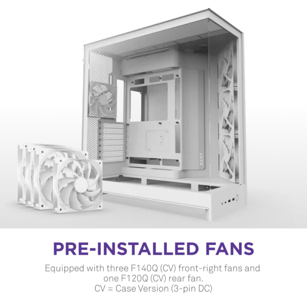 Alternative view of NZXT H9 Flow Gaming White CM-H92FW-01