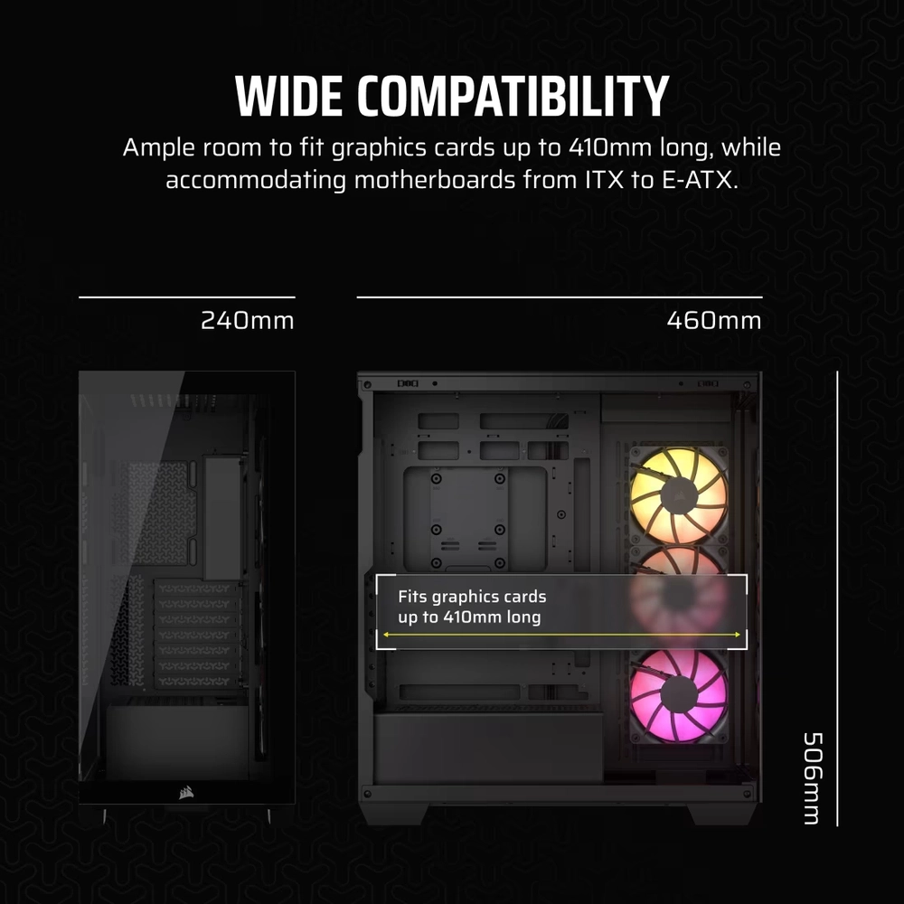 CORSAIR 3500X ARGB Mid-Tower Crni, CC-9011278-WW - Slika 11