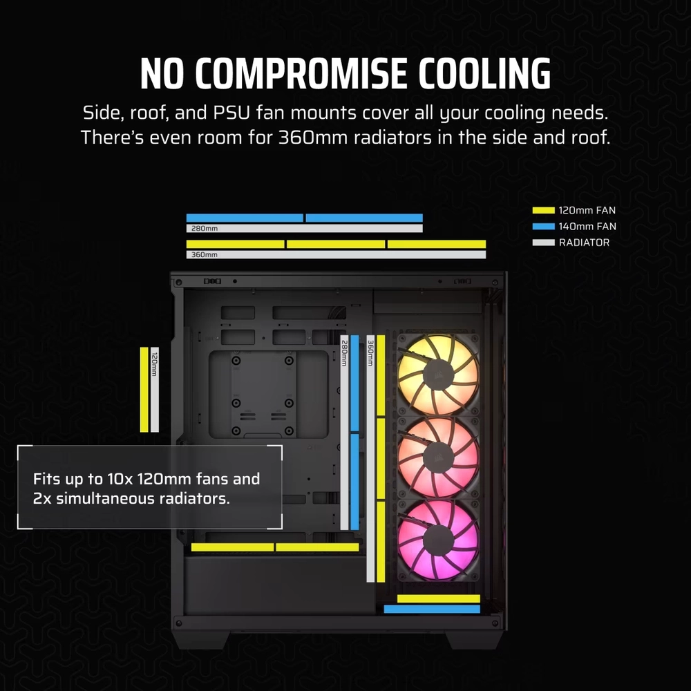 CORSAIR 3500X ARGB Mid-Tower Crni, CC-9011278-WW - Slika 2