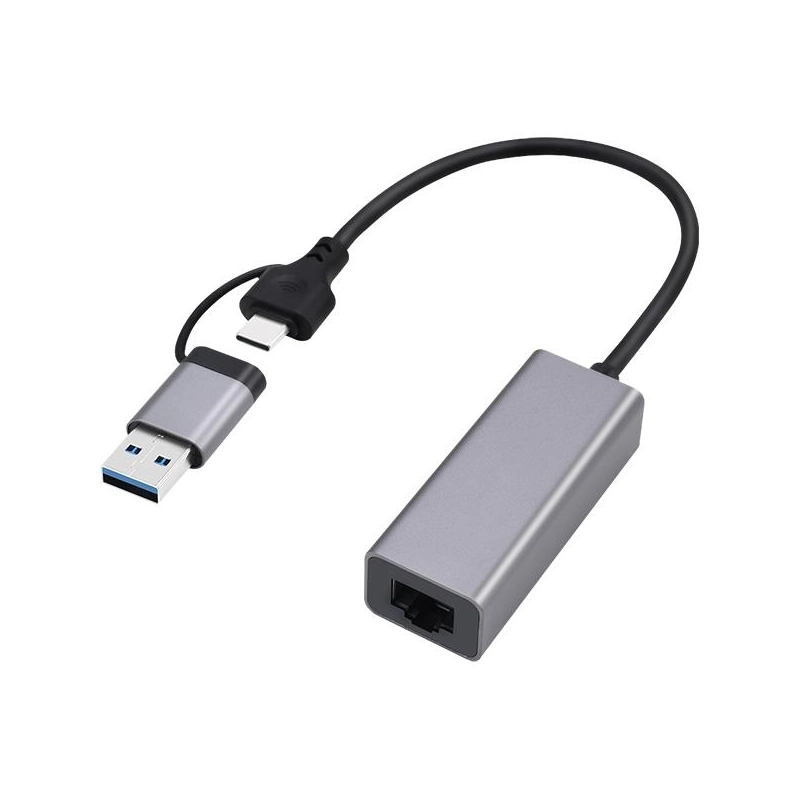 GEMBIRD A-USB3AC-LAN-01 USB 3.1 + type-C Gigabit network adapter, space grey - Slika 2