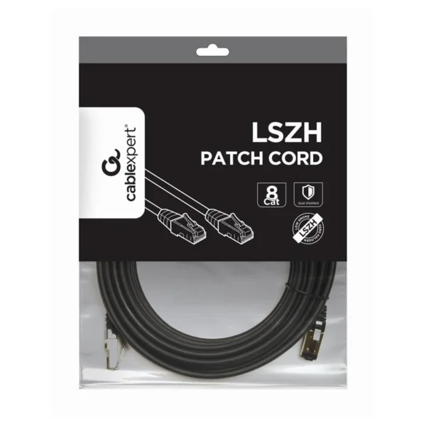 Alternative view of Mrezni kabl Gembird PP8-LSZHCU-BK-10M S/FTP Cat.8 LSZH patch cord, black 10m