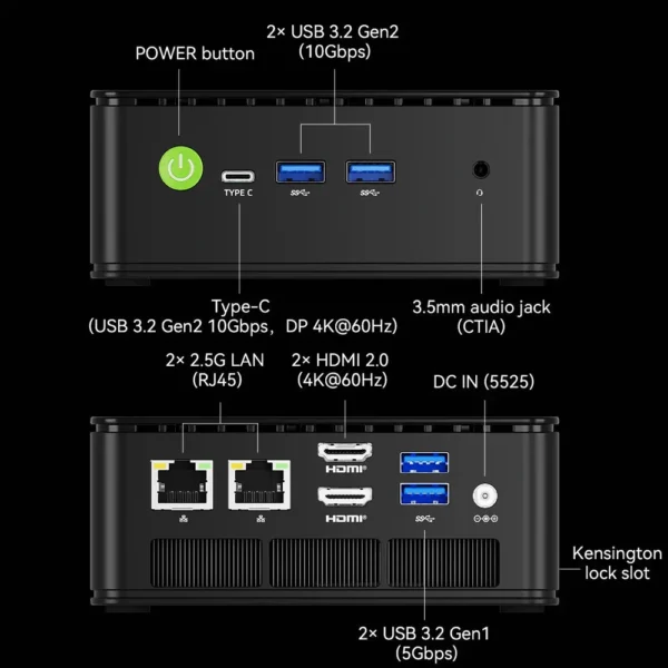 Mini PC GMKTec NucBox G11 W11Pro Ryzen 5 Embedded R2514 4C 8T, 16GB DDR4 512GB M.2 ,2xHDMI 4K,2xUSB-A 3.2 61601 - Slika 12